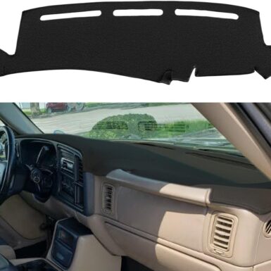 Dash Cover Mat Fit for 1999-2006 GMC Sierra/Chevy Chevrolet Silverado 1500 2500 3500 HD,2000-2006 GMC Yukon/Yukon XL/Chevy Suburban Tahoe Avalanche,Dashboard Pad Carpet (99-06 Black) Y44