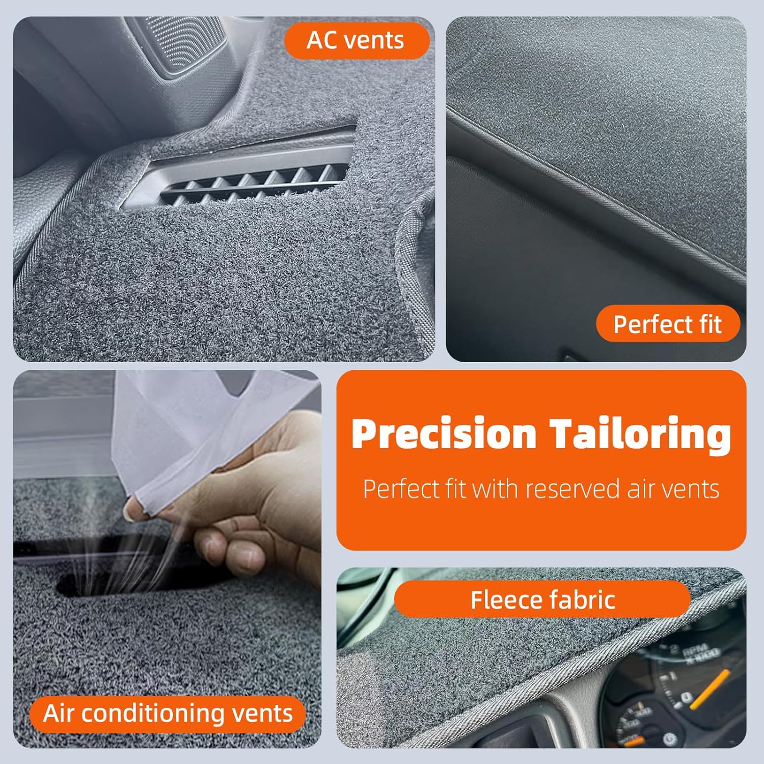 Dashboard Cover Dash Mat Fit for 2014-2009 Fo-rd F-150 (Without HUD Models),Car Dash Board Mat Anti-Glare Carpet,Non-Slip Pad Sunshield Protector (Grey) - Image 5