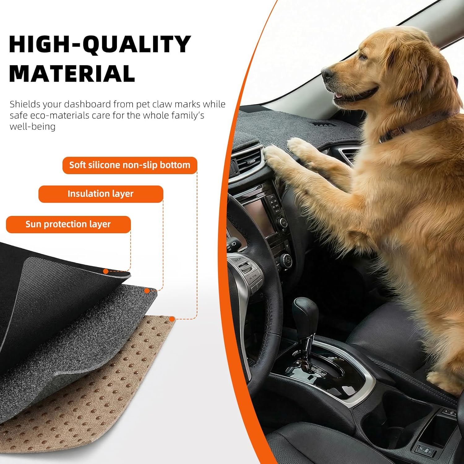 Dashboard Cover Dash Mat Fit for 2014-2009 Fo-rd F-150 (Without HUD Models),Car Dash Board Mat Anti-Glare Carpet,Non-Slip Pad Sunshield Protector (Grey) - Image 8