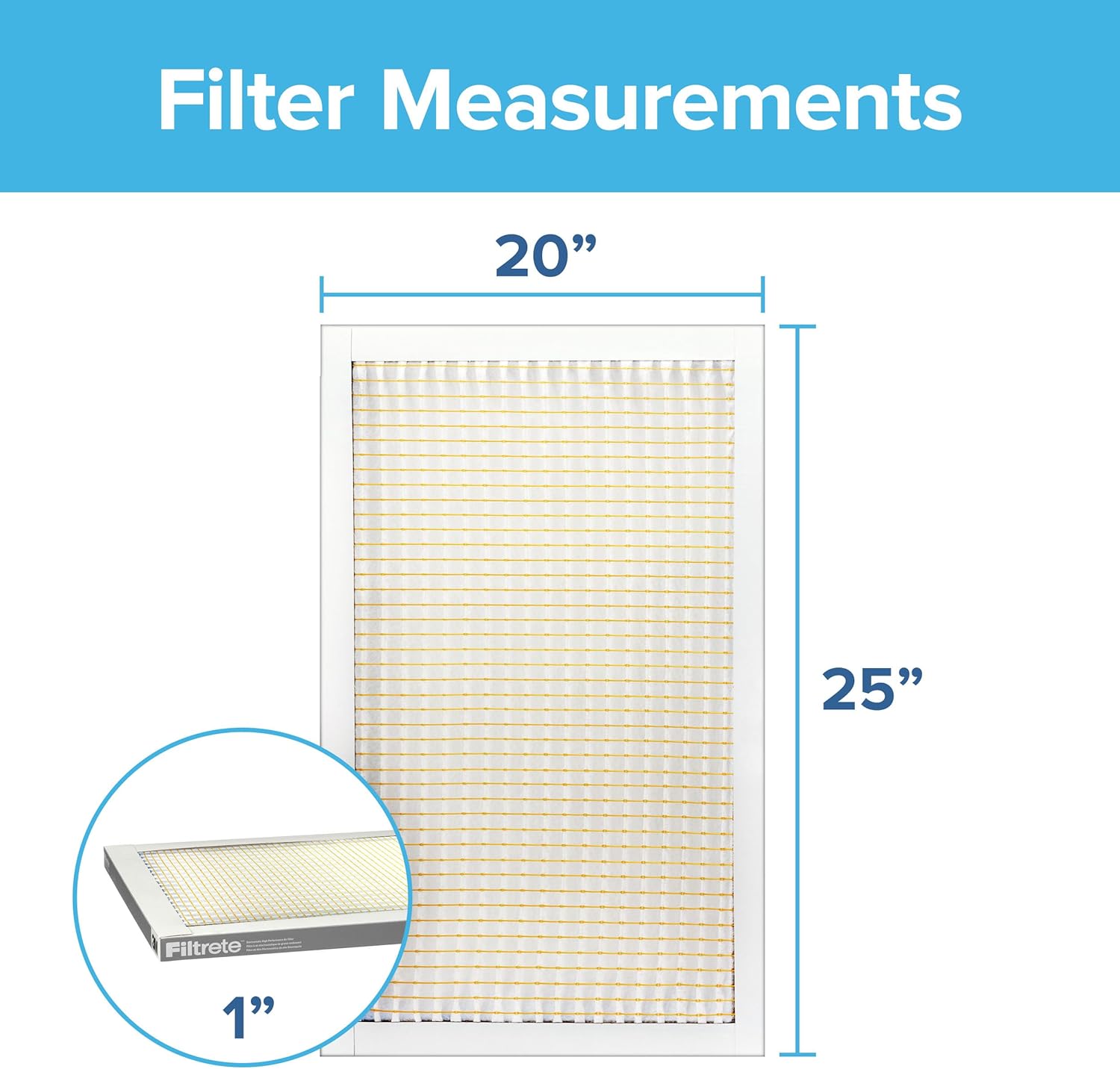 Filtrete 20x25x1 Air Filter MERV 5, 6-Pack AC Furnace HVAC Filters for Home, MPR 300 Basic Dust Defense, Pleated Electrostatic Removes Lint & Dust (Actual Size 19.69x24.69x0.81 in) - Image 2